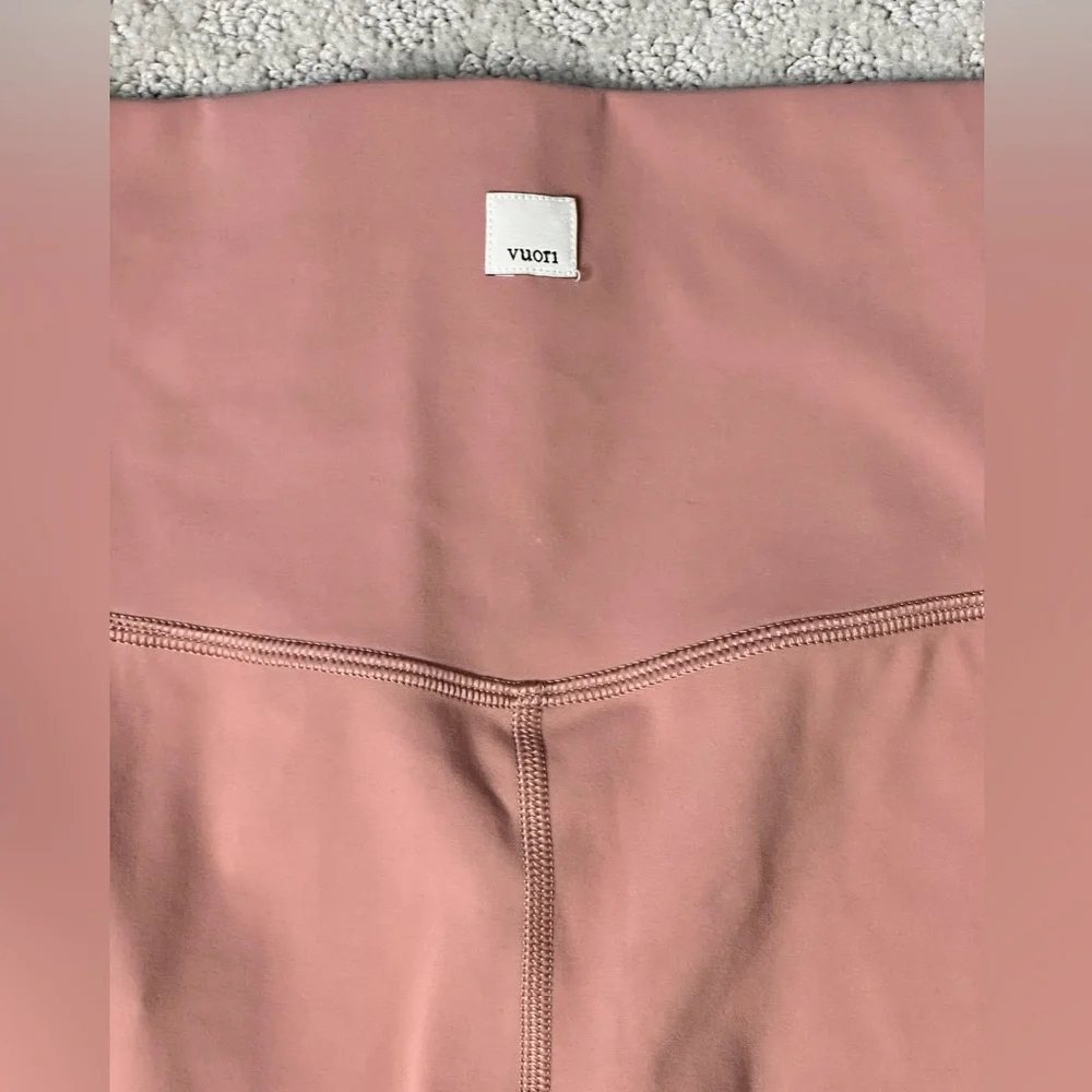 Sz L Vuori Colorblock Studio leggings full length high rise pale pink dusty rose - Picture 6 of 10